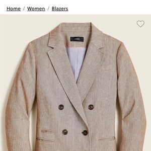 J. Crew Double-Breasted Herringbone Blazer in Light Tan